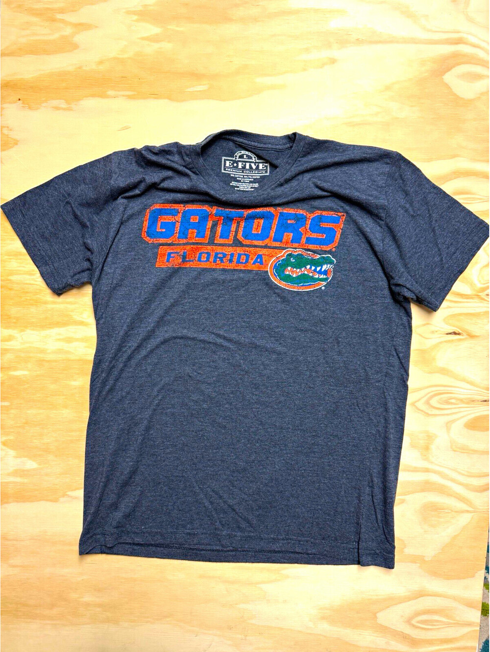 E-FIVE Florida Gators NCAA T-Shirt Gray Orange Blue Green Size L